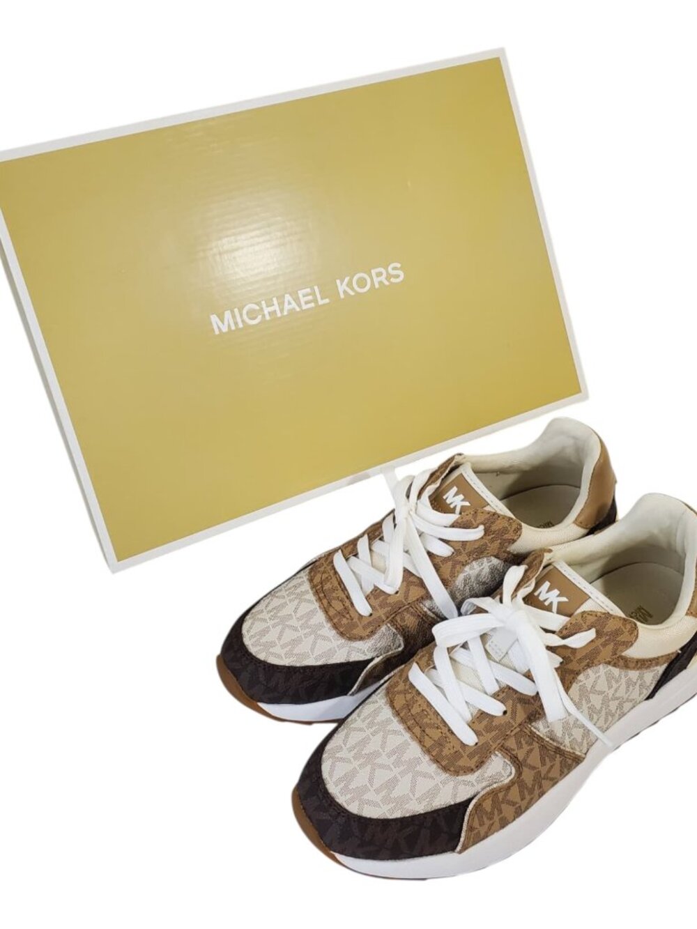 NEW MICHAEL KORS AUTHENTIC WOMEN'S CAMEL BROWN SHOES SNEAKERS SIZE 6 7 8 9 10 - Picture 5 of 12